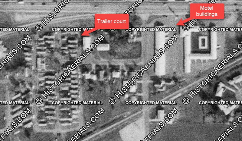 LaGrand Motel (MoLa Grande Motel, Grandmark Lodging, Red Carpet Inn, By-Pass Motel) - 1965 Aerial